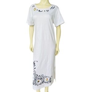 Footprints Nautical Scroll Women’s White Dress